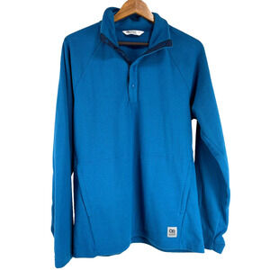 Outdoor Research NWT Trail Mix Snap Pullover Size Large Cascade Blue Active Temp